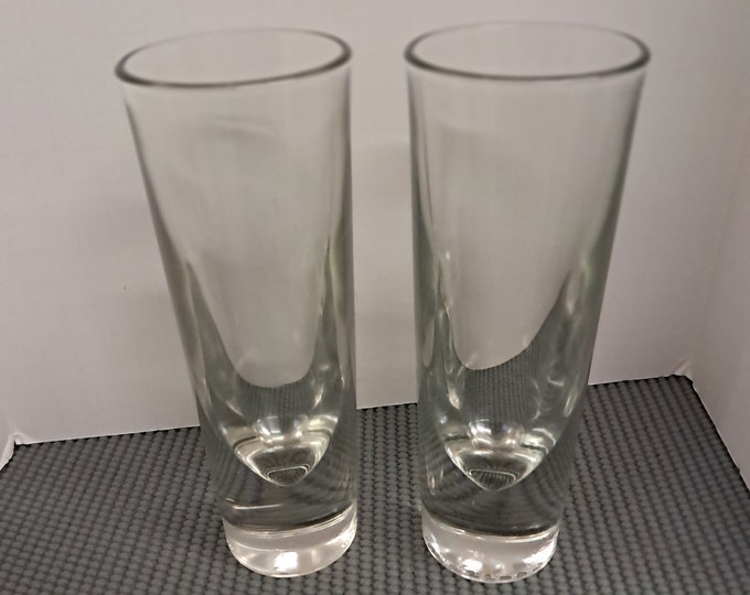 Leonardo Gilli Grappa Crystal Glass Set of 2 Made In Italy Heavy Weighted Bottom