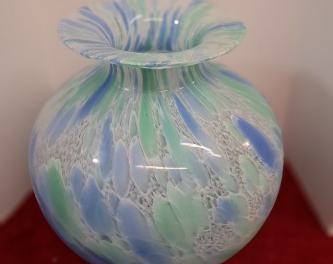 Flower Garden Translucent Glass Vase,made In Italy