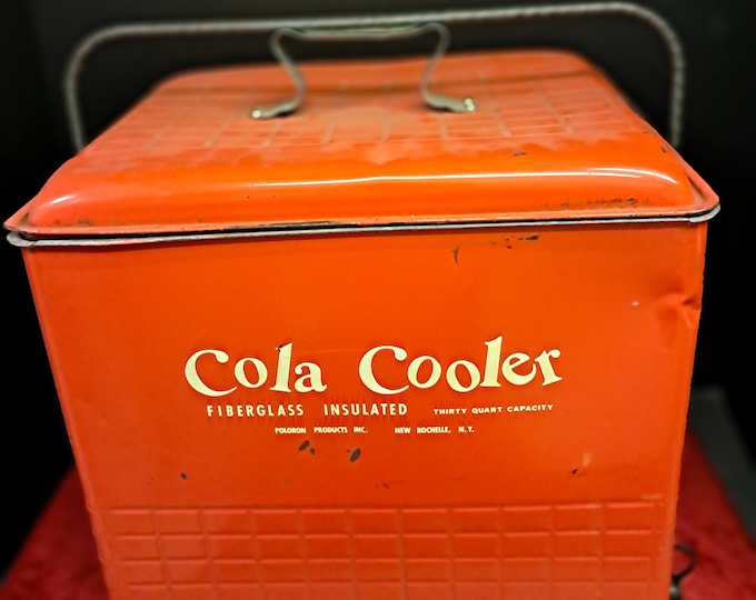 Vintage  1950's Cola Cooler Red Metal