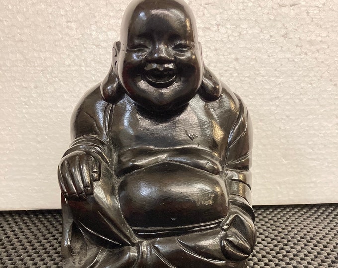 BUDDHA Hand Carved Art ,Natural Wood Figure  Statue