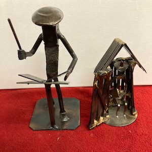 Pair of Metal Sculptures/ figurines Ronald Metal Art  & Dale Warren Metal Works