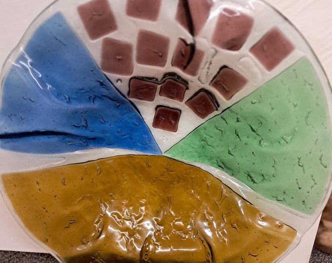 Posacenere Vetro Murano Made In Italy .Handmade Glass Bowl Centerpiece