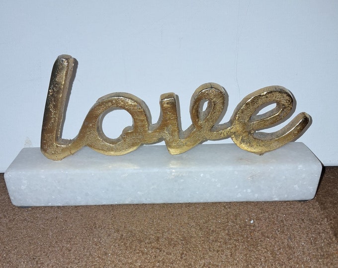 Handmade  Bronze  and  Marble Love  Figurine