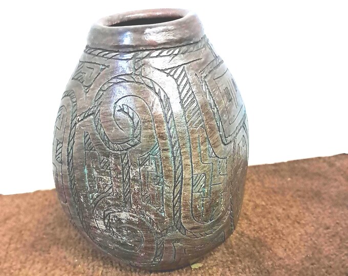 Marajoara   Terracotta   Handmade    Aztec  Vase