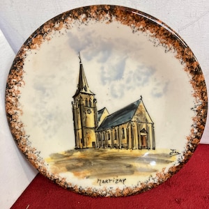 Antique  Hand Crafted/ Hand  Painted  Plate, Martizay , France
