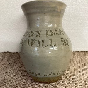 Herold Sandstone Vase, I Have  Always Imagined That Paradise  will Be A Kind Of Library.Jorge Luis  Borges