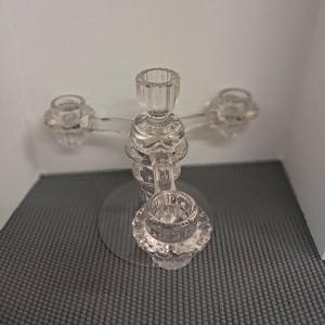 Cambridge Glass Low Candle stick with Cambridge Arms Epergne
