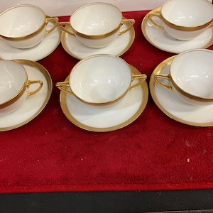 Set of Rosenthal Selb Bavaria Donatello Tea Cup and Saucers Gold Trim