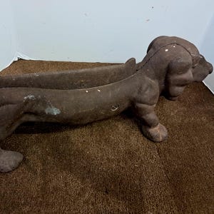 Vintage Cast Iron Dachshund Dog Boot Scraper/Door Stop Heavy cast iron 15 inch..