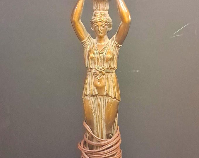 Vintage Greek Goddess Brass Alsy Lamps