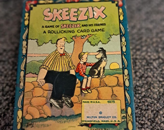 Vintage Skeezix Card Game Milton Bradley 1930's Gasoline Alley Frank King