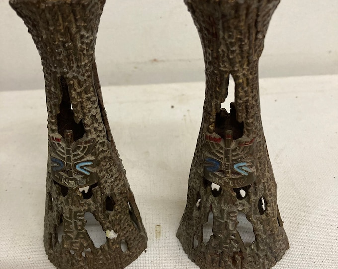 Vintage Shabbat Candle Holder by "WAINBERG" Candlestick, Judaica Israel 1960