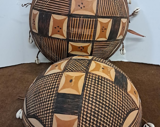 Two Authentic Calabash Bowls, Tribal African Bowls