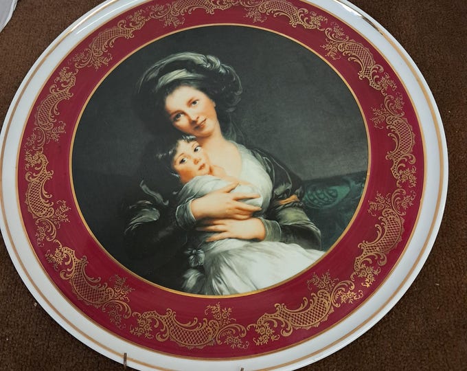 Vintage Limoges France Collector Plate: Madame Vigee Lebrun & Fille