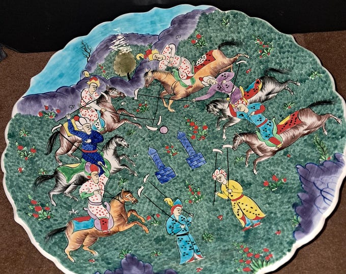 Rare Turkish  Miniature Art Painting On Ceramic  Plate