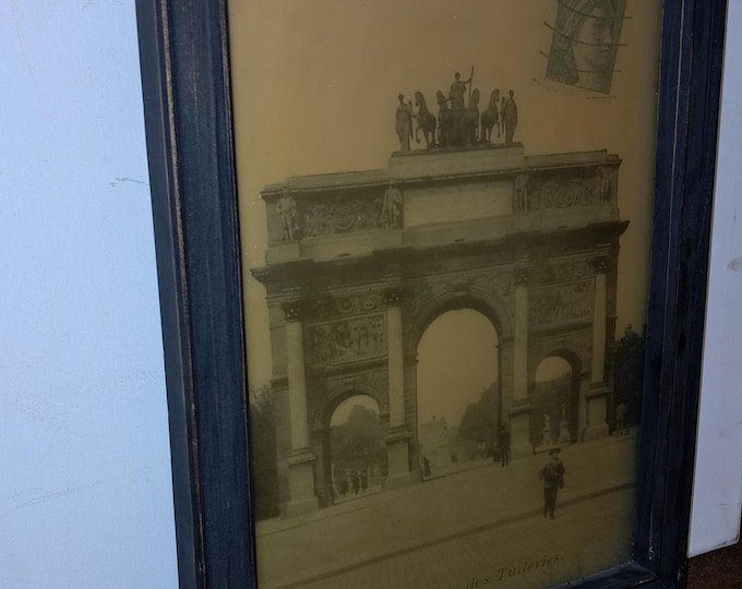 Vintage photographic glass plates, of Paris. L'Arce Des Tuileries