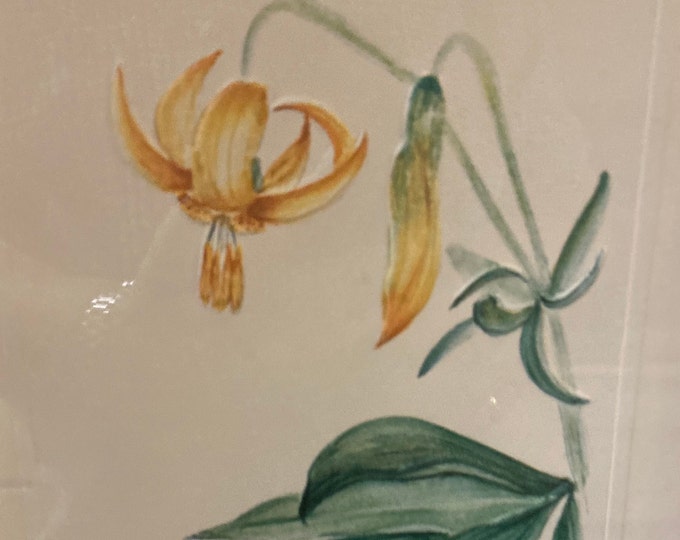 Two Hand Painted Embossed Flowers in Watercolor