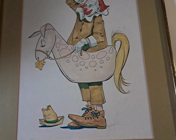 Two CORTLAND BUTTERFIELD Clown Hand Colored Lithograph/Print
