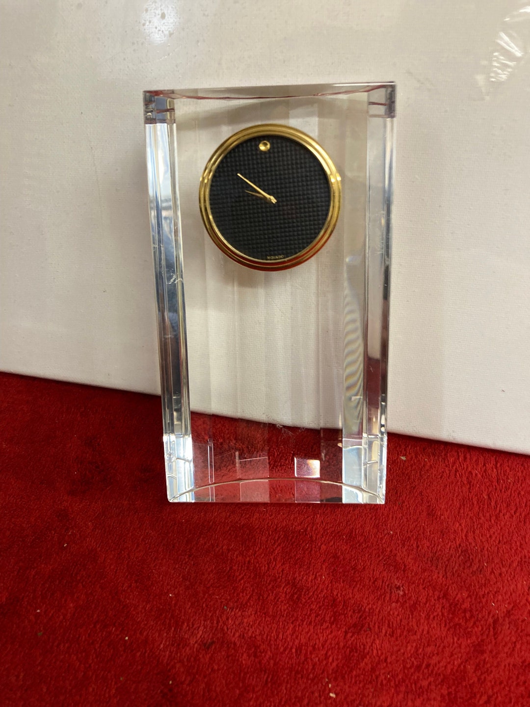 MOVADO Molded Glass Desk Clock Late 20th