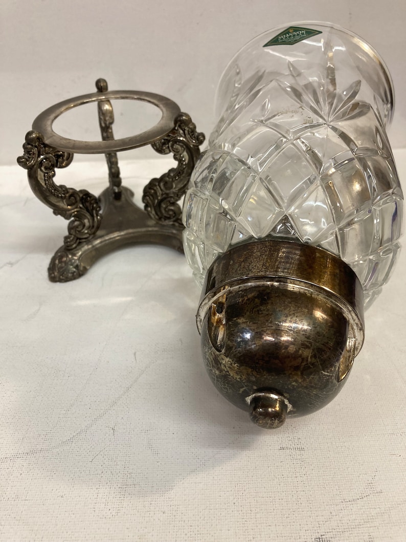 Shannon by Godinger Hurricane , 10 Crystal Candle Holder With Stand Etsy