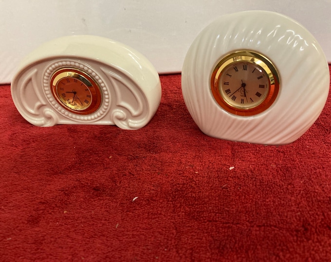 2 Lenox Porcelain Desk Clocks