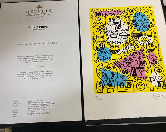 Albert Pinya  Art " Love Heaven Dreams Secrets "  Numbered Serigraphy Signed by Artist