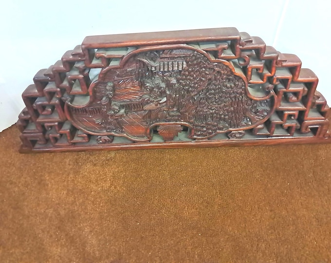 Chinese Wood Carved  Plaque