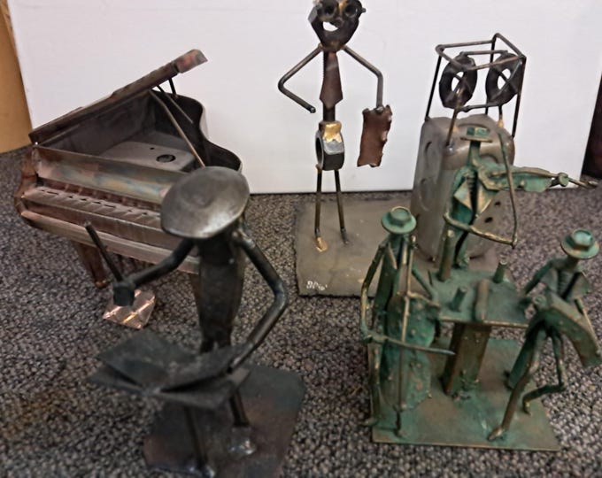 Four Vintage  Musical Band Metal Art Works