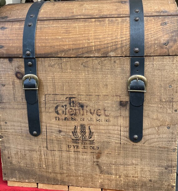 Vintage Glenlivet 12 Years Old Scotch Whiskey Wooden Case - Etsy