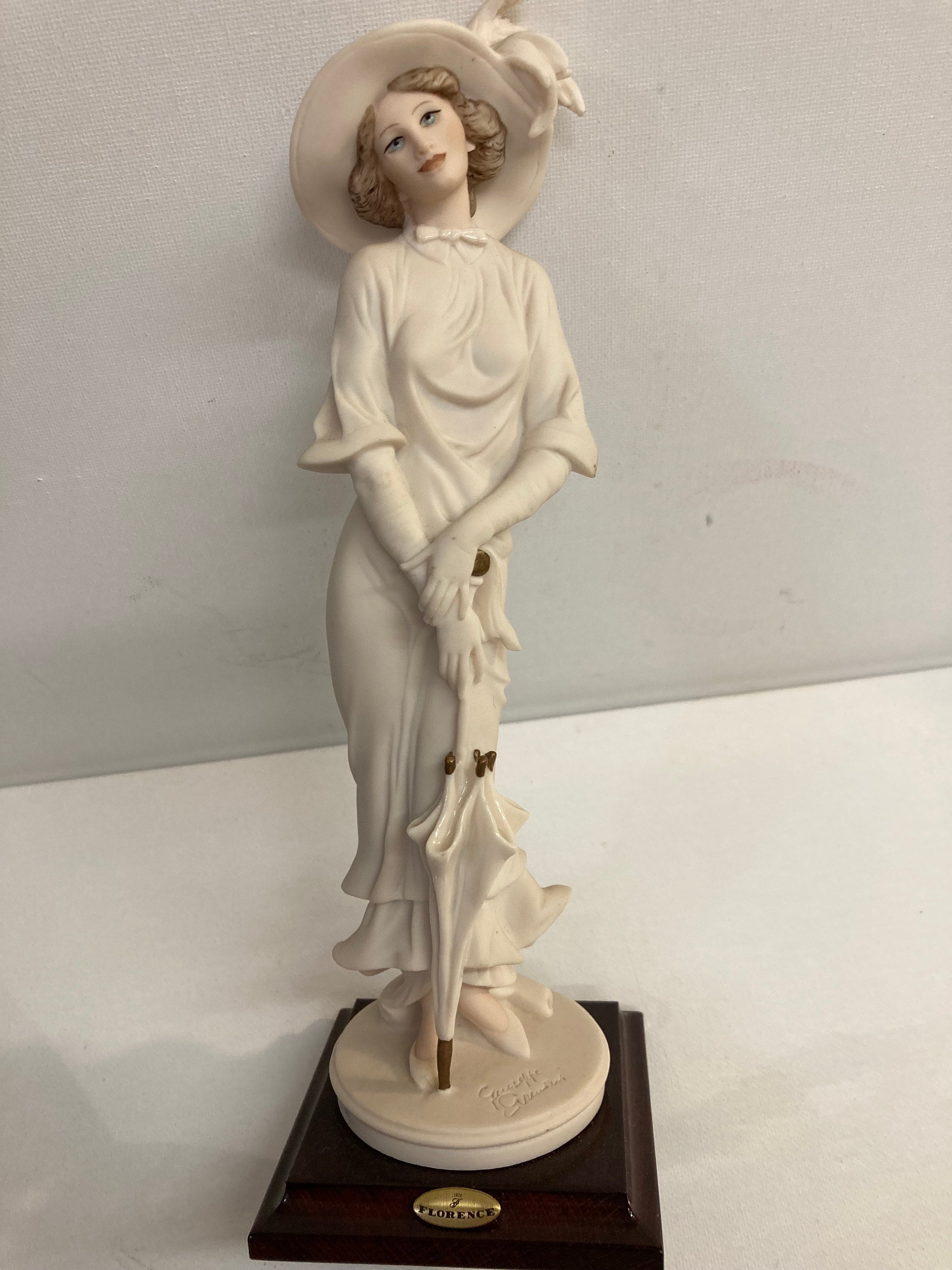 ジュゼッペ・アルマーニ 『傘を持つ女性』 1987年 イタリア ヴィンテージ GIUSEPPE ARMANI Lady with Umbrella Figurine | Grandview