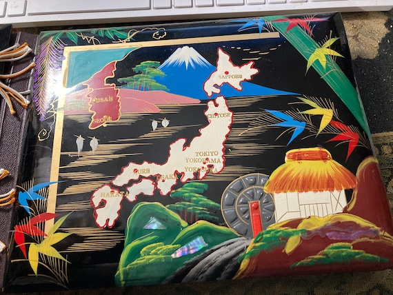 Vintage 1950's Black Lacquer Japanese Wood Photo Album - Etsy