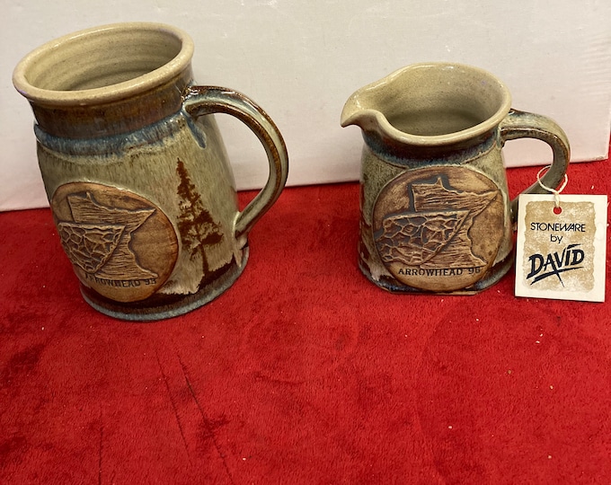 2  Arrowhead 93 Multi-Glazed Stonewear Mugs by David karakatsoulis