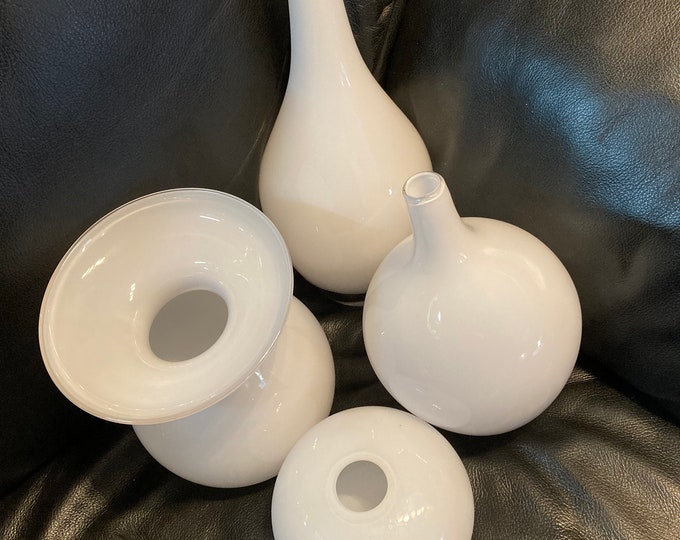 4 Handblown Art  Vases