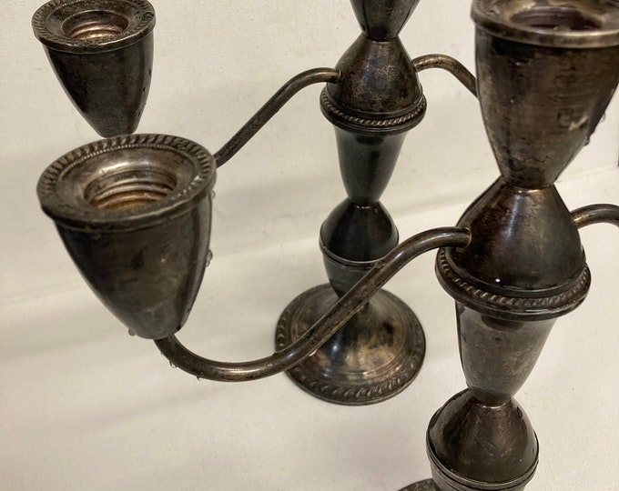 Two Weighted Sterling Silver Candle Holders by  Ochin Creations