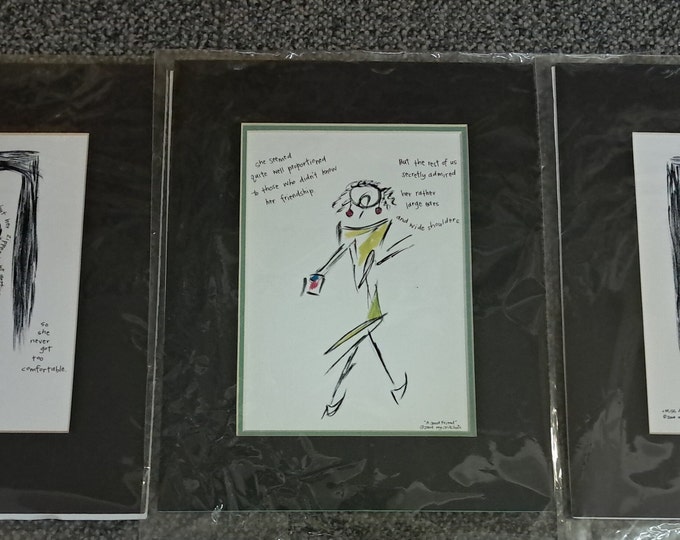 3 My Chitchats 2004 prints, " A Good Friend " & "Miss Apprehension"