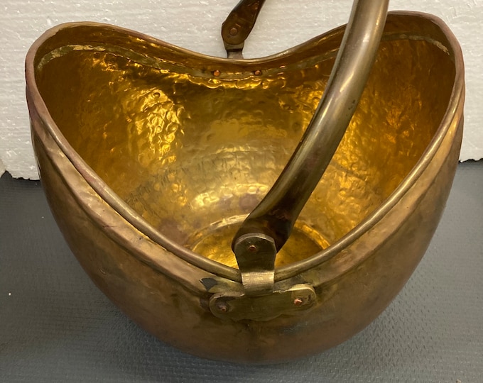 Vintage Rare Copper Coal Scuttle Bucket