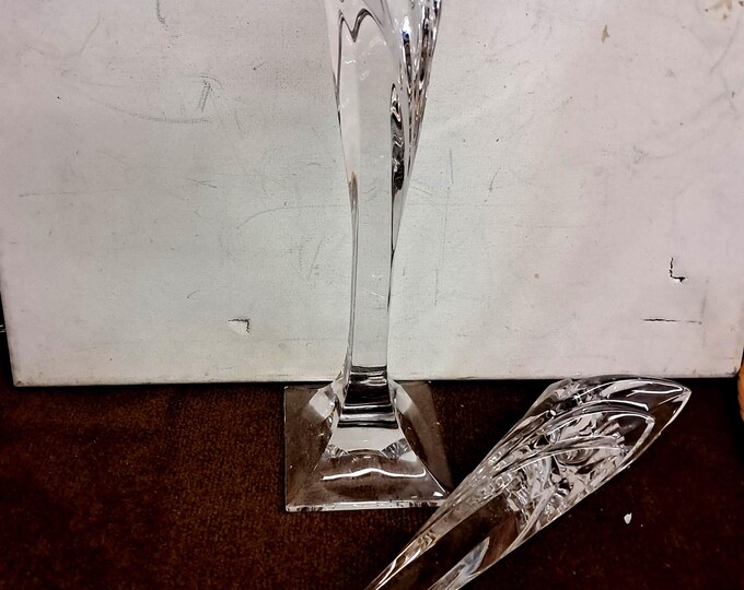 2 Mikasa 12 "  Art deco Crystal Candle Holders