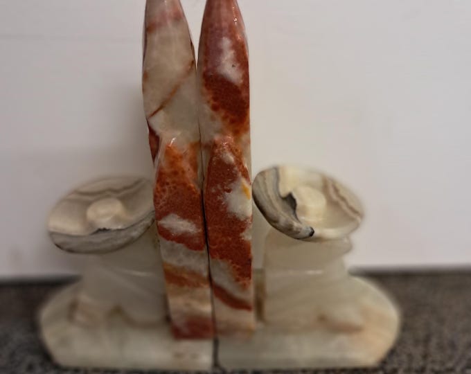 Vintage Onyx Marble Mexican Bookends