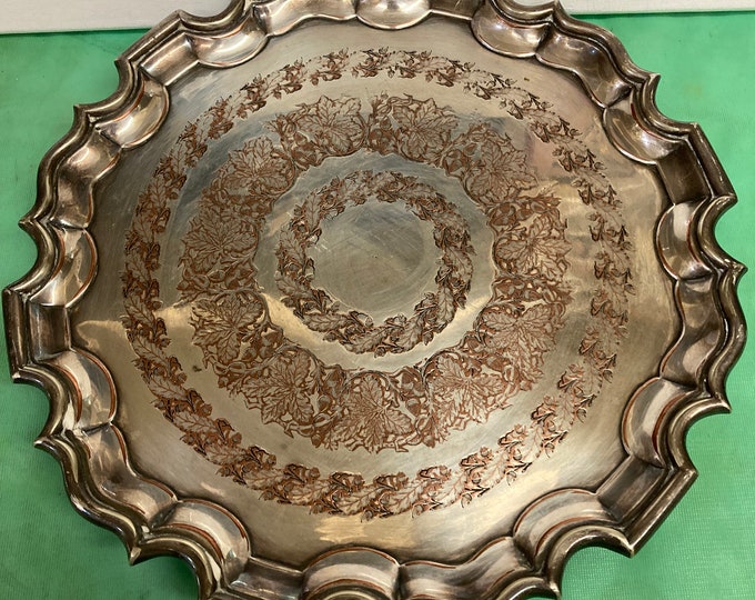 Vintage Sheffield Victorian Antique,Made In England ,10" Silverplate Cookie Tray