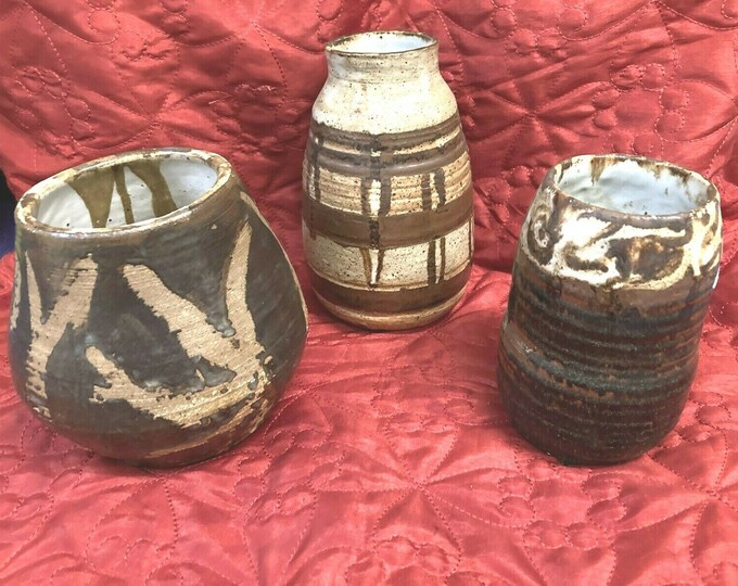3 Cast  Stone Pottery  Set