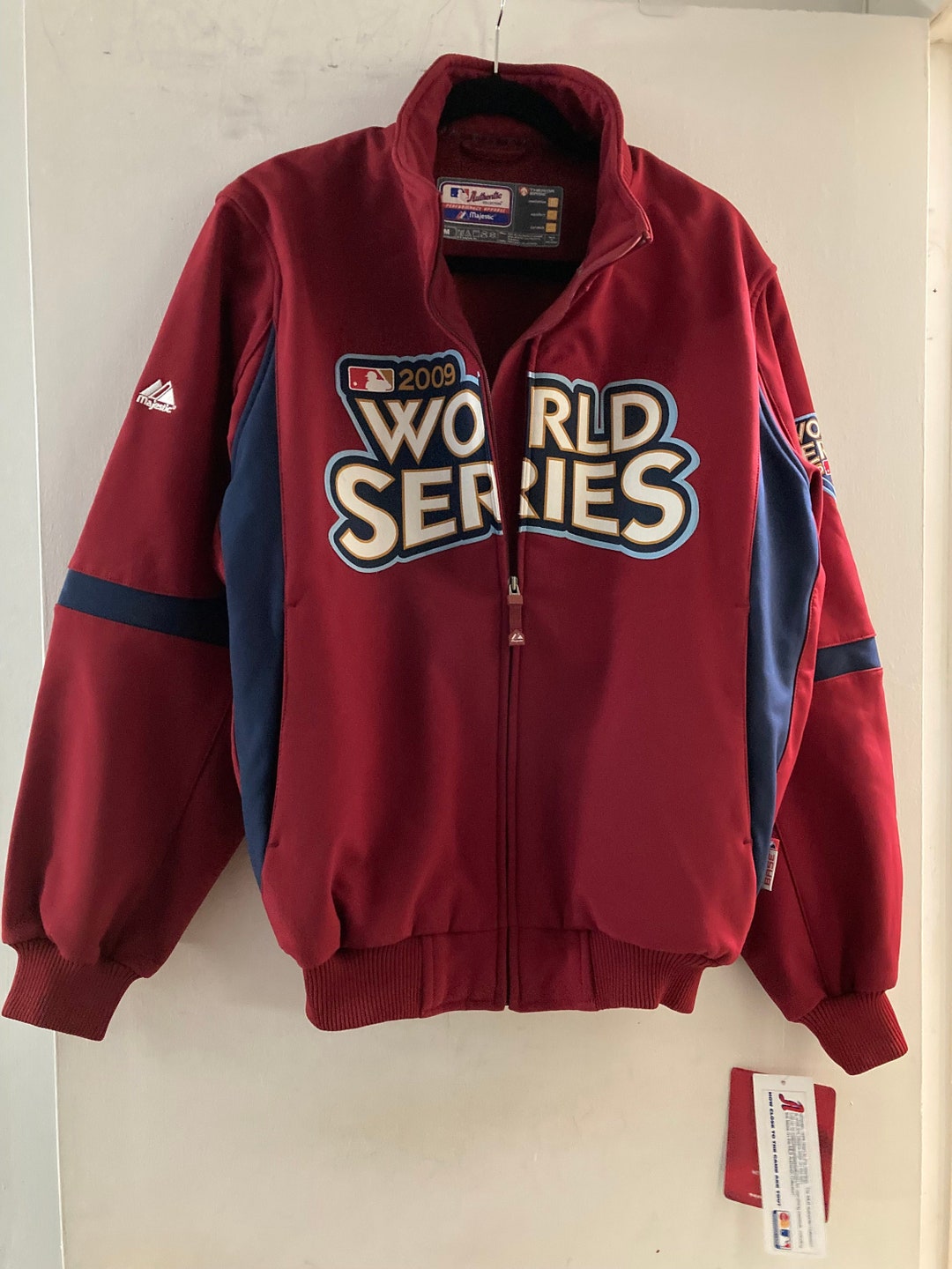 Official 2009 World Series Majestic Jacket Philles Yankees M