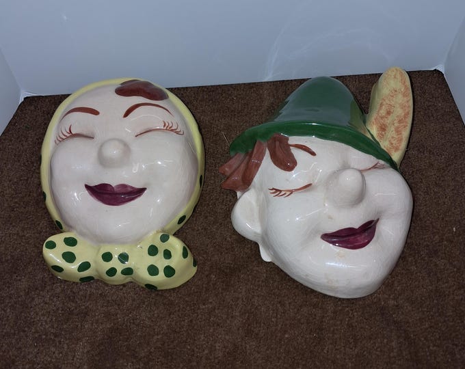 Handmade, Hand painted  Ceramic Wall Hanging  Pottery By  B. Lauche,  W . Germany