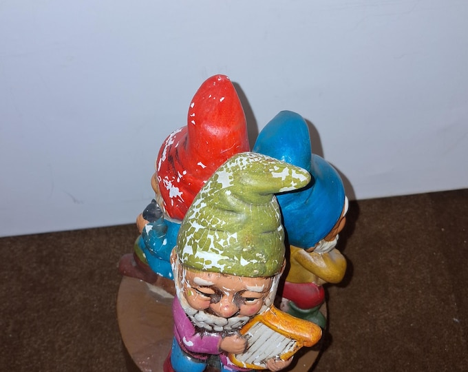 Vintage Garden Gnome Figurine: Singing Dwarf Decor