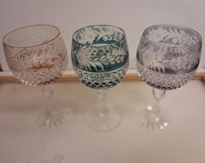 Ebeling & Reuss Marchioness (3) Hock Wine Glasses, 6 5/8" 3-Colors