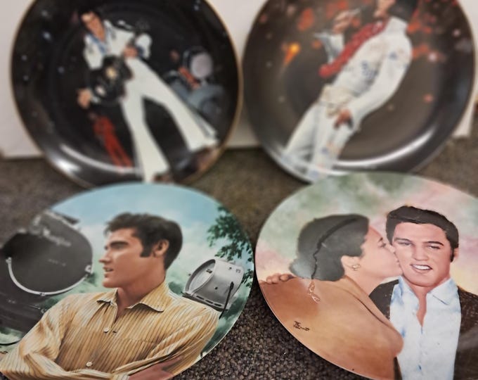 4 Vintage  and  Rare Elvis' Decorative plates.