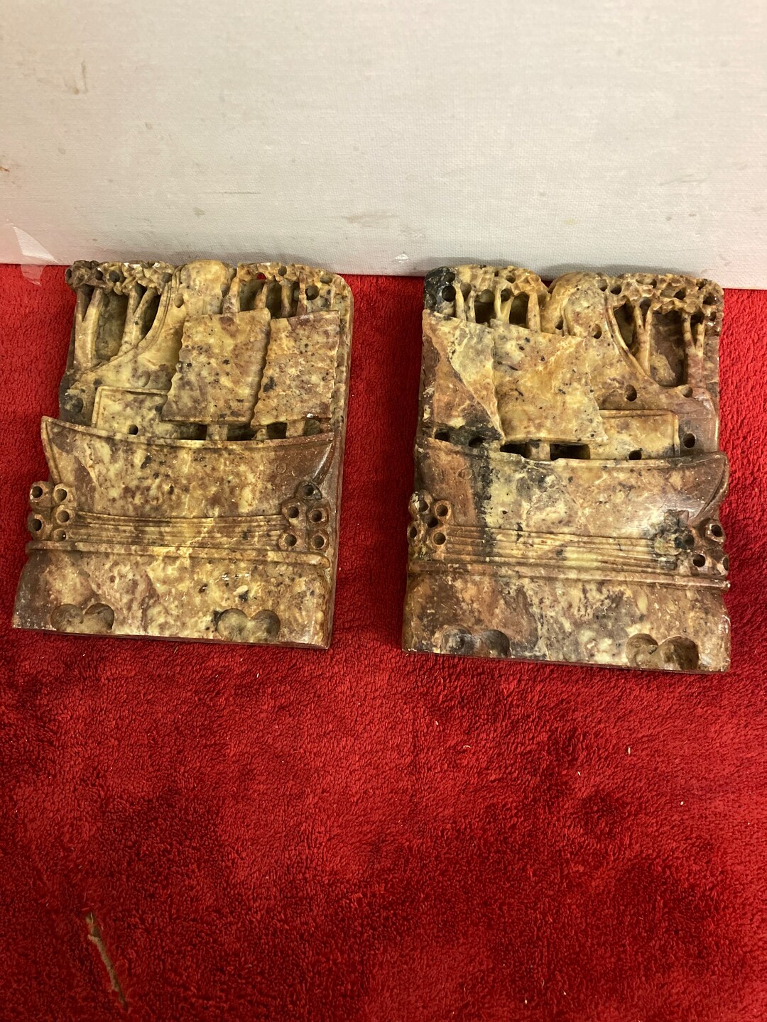 Antique Hand Carved Soapstone Bookends Antique Display Bookends china Etsy