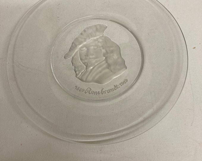 Val St Lambert Crystal Rembrandt  Plate 1669 To 1969 Commemorative