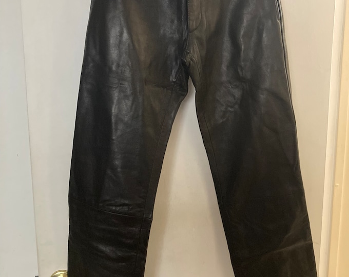 Diesel Cow Leather Biker Pants, Classic 5-Pocket Style (Waist 29")