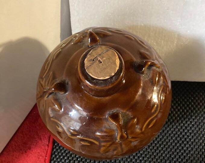 Mid Century Vintage Artisan Pottery Brown  Jug.