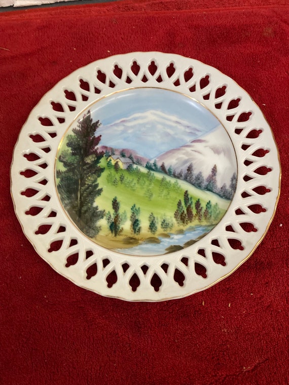 3 Vintage Japanese Ceramic Plates Signed Y. Funabashi Made for